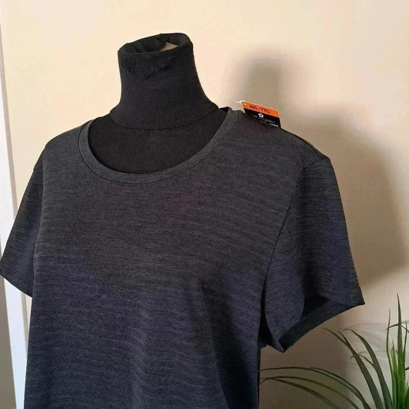 New! Tuff Athletics Active Top XXL Soft Dark Grey Seamless Stretch T-shirt - Picture 8 of 13